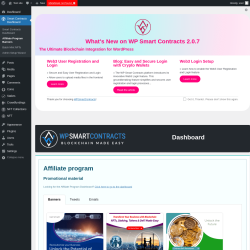 Page screenshot: Smart Contracts Dashboard → Affiliate Program Banners