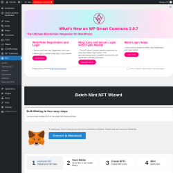 Page screenshot: Smart Contracts Dashboard → Batch Mint NFTs