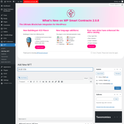 Page screenshot: NFT → Add New NFT