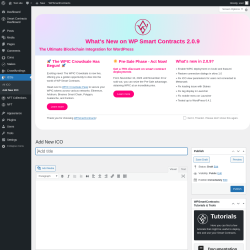 Page screenshot: ICOs → Add New ICO
