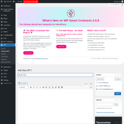 Page screenshot: NFT → Add New NFT
