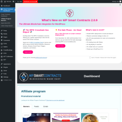 Page screenshot: Smart Contracts Dashboard → Affiliate Program Banners