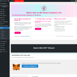 Page screenshot: Smart Contracts Dashboard → Batch Mint NFTs