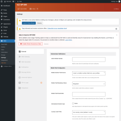 Page screenshot: SMS → Settings