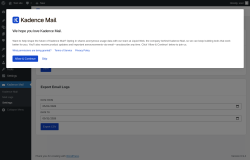 Page screenshot: Kadence Mail &rarr; Settings
