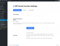 Page screenshot: WP Social &rarr; Social Counter