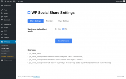 Page screenshot: WP Social &rarr; Social Share
