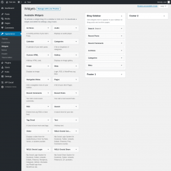 Page screenshot: Widgets &lsaquo; Test site &mdash; WordPress