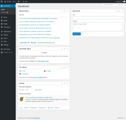 Page screenshot: Dashboard &lsaquo; Test site &mdash; WordPress