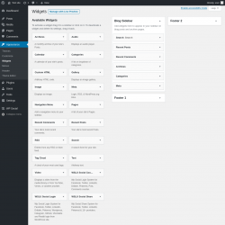 Page screenshot: Widgets &lsaquo; Test site &mdash; WordPress