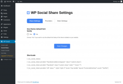 Page screenshot: WP Social &rarr; Social Share