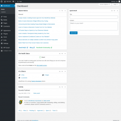 Page screenshot: Dashboard &lsaquo; Test site &mdash; WordPress