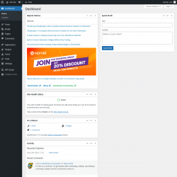Page screenshot: Dashboard &lsaquo; Test site &mdash; WordPress
