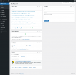 Page screenshot: Dashboard ‹ Test site — WordPress