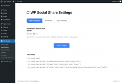 Page screenshot: WP Social &rarr; Social Share
