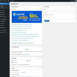Page screenshot: Dashboard &lsaquo; Test site &mdash; WordPress