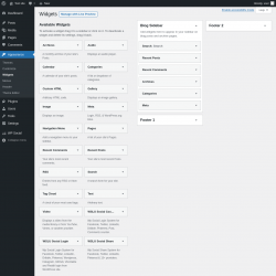 Page screenshot: Widgets &lsaquo; Test site &mdash; WordPress