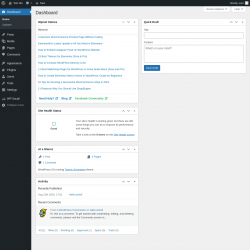 Page screenshot: Dashboard &lsaquo; Test site &mdash; WordPress