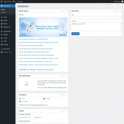 Page screenshot: Dashboard &lsaquo; Test site &mdash; WordPress