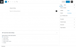 Page screenshot: Add New Page &lsaquo; Test site &mdash; WordPress