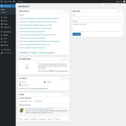 Page screenshot: Dashboard &lsaquo; Test site &mdash; WordPress