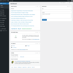 Page screenshot: Dashboard &lsaquo; Test site &mdash; WordPress