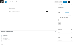 Page screenshot: Add New Post &lsaquo; Test site &mdash; WordPress