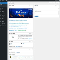 Page screenshot: Dashboard &lsaquo; Test site &mdash; WordPress