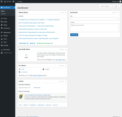 Page screenshot: Dashboard &lsaquo; Test site &mdash; WordPress