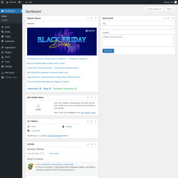 Page screenshot: Dashboard &lsaquo; Test site &mdash; WordPress