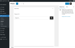 Page screenshot: Widgets &lsaquo; Test site &mdash; WordPress