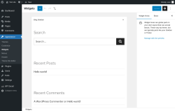Page screenshot: Widgets &lsaquo; Test site &mdash; WordPress