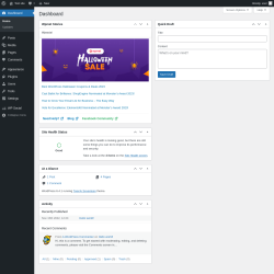 Page screenshot: Dashboard &lsaquo; Test site &mdash; WordPress