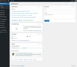 Page screenshot: Dashboard &lsaquo; Test site &mdash; WordPress