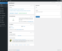Page screenshot: Dashboard &lsaquo; Test site &mdash; WordPress