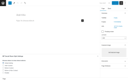 Page screenshot: Add New Page &lsaquo; Test site &mdash; WordPress