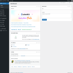 Page screenshot: Dashboard &lsaquo; Test site &mdash; WordPress