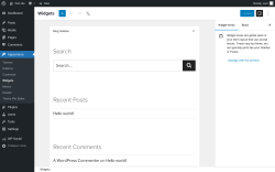 Page screenshot: Widgets &lsaquo; Test site &mdash; WordPress