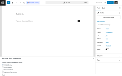 Page screenshot: Add New Post &lsaquo; Test site &mdash; WordPress