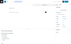 Page screenshot: Add New Post &lsaquo; Test site &mdash; WordPress