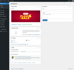 Page screenshot: Dashboard &lsaquo; Test site &mdash; WordPress