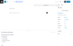 Page screenshot: Add New Post &lsaquo; Test site &mdash; WordPress
