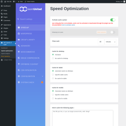 Page screenshot: WP Speed of Light → Speed optimization 