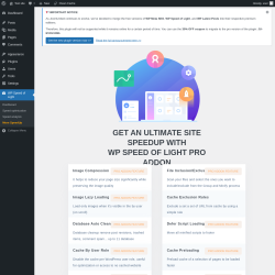 Page screenshot: WP Speed of Light → More SpeedUp
