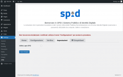 Page screenshot: Settings &rarr; SPID &rarr; Impostazioni