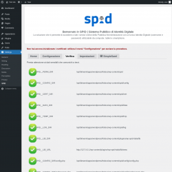Page screenshot: Settings &rarr; SPID &rarr; Verifica