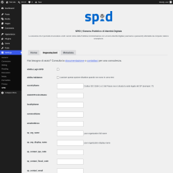 Page screenshot: Settings &rarr; SPID &rarr; Impostazioni