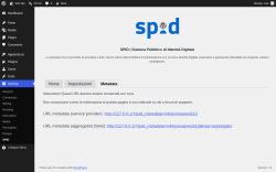 Page screenshot: Settings &rarr; SPID &rarr; Metadata