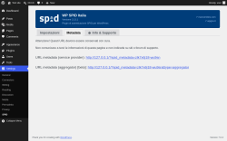 Page screenshot: Settings &rarr; SPID &rarr; Metadata