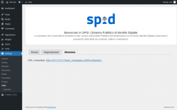 Page screenshot: Settings &rarr; SPID &rarr; Metadata